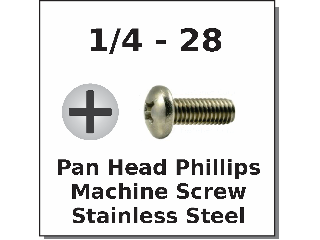 1/4-20 Phillips Pan Head Sheet Metal Screws Stainless