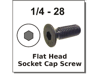 1/4-28 Flat Head Socket Cap Screw (Lengths)