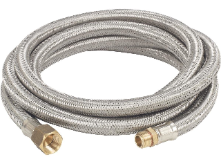 Stainless Steel Braided LP Hose, 3/8 In x  10 Ft