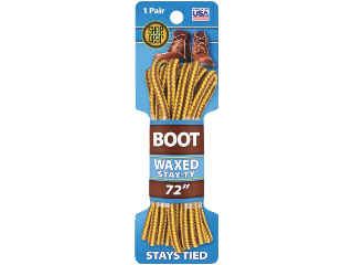 Shoe Gear Round Waxed Boot Lace, 72 In