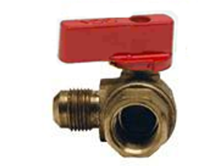 AGA Angled Gas Ball Valve, 3/8 In Flare x 1/2 In FPT