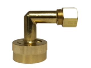 Brass Compression Elbow, 3/8 In Comp x 3/4 In GH