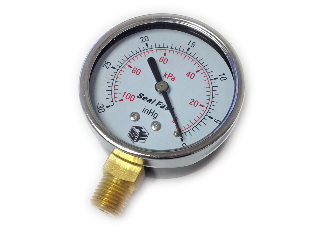 Vacuum Gauge, 30 In Hg/100 Kpa