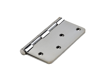 Round Corner Chrome Door Hinge, 4 In