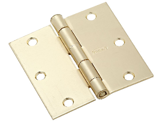 Square Corner #512 Satin Brass Door Hinge (Sizes)