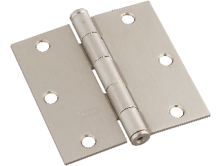 Square Corner #512 Satin Nicklel Door Hinge (Sizes)