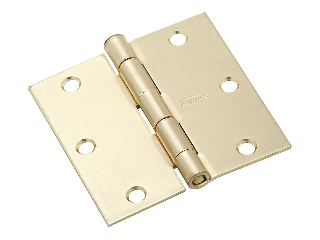 Square Corner #V512 Satin Brass Door Hinge, 3-1/2 In