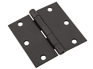 Square Corner Matte Black Hinge, 3-1/2 In