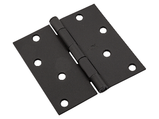 Square Corner Matte Black Hinge, 4 In