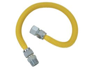 Coated Stainless Steel Gas Supply Line, 3/4 In FPT x 3/4 MPT In (Lengths)