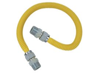 Coated Stainless Steel Gas Supply Line, 1/2 In MPT x 3/4 MPT In (Lengths)