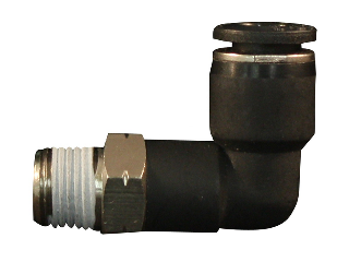 Push to Connect Nylon Tube Fittings Male Swivel Elbow, 1/4 In x 1/4 In