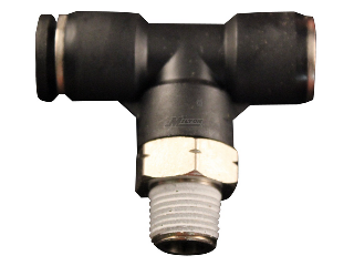 Push to Connect Nylon Tube Fittings Male Swivel Branch Tee, 1/4 In x 1/4 In