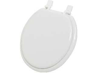 Wood Round Toilet Seat, White