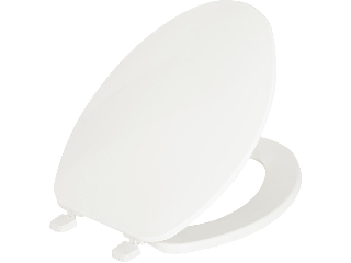 Plastic Elongated Toilet Seat, White