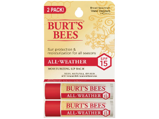 Burt's Bees All-Weather SPF 15 Lip Balm, 2 Pk