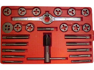 Carbon Steel Fractional Tap And Die Set, 24 Pc