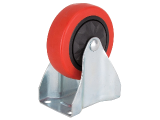 Red Polyurethane Rigid Caster 5 In, 275 Lb