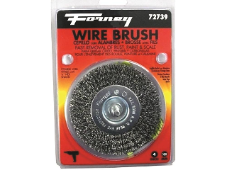 Stem Mounted Coarse Crimped Wire Wheel Brush, 4 In