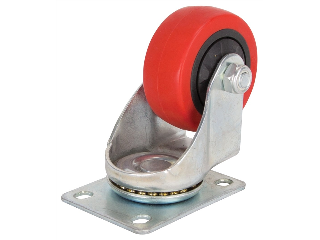 Red Polyurethane Swivel Caster 3 In, 176 Lb