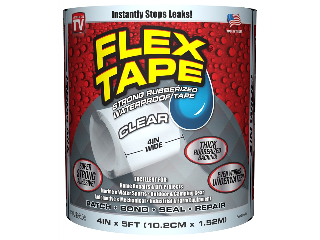 Flex Tape Clear Repair Tape, 4 In x 5 Ft