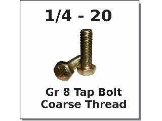 1/4-20 Full Thread Hex Tap Bolts Grade 8