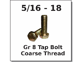 5/16-18 Full Thread Hex Tap Bolt Grade 8