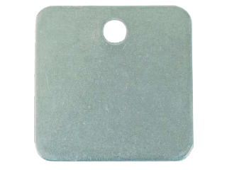 Blank Square Aluminum Tag With Hole 1 In