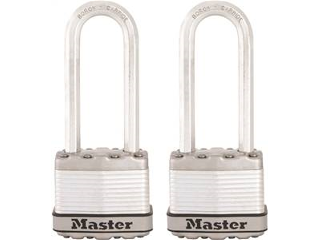 Master Lock Magnum M1XTLJ Keyed Padlock Stainless Steel, 2 Pack