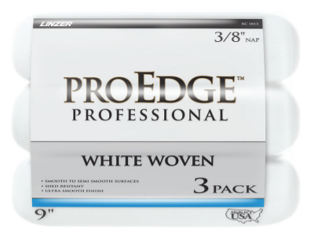 Pro Edge Professional White Woven 3/8 Nap, 3 Pack