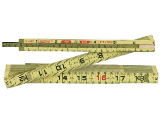 6' Wood Folding Ruler, Inside Reading