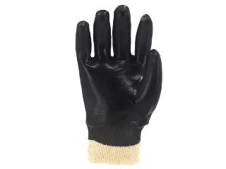 Smooth PVC Knitwrist Glove, Black