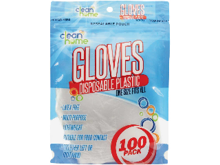 Clean Home Disposable Plastic Gloves, 100 Pk