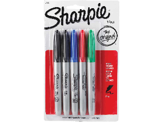 Sharpie Fine Point Permanent Markers, 5 Pack