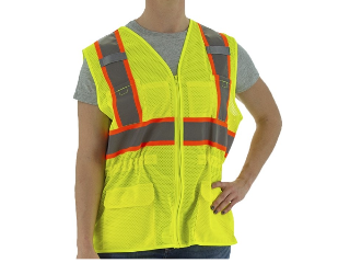 High Visibility Women's Mesh Vest With Dot Striping (Sizes)