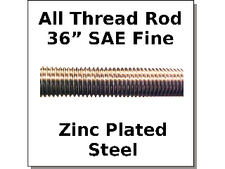 All Thread Rod Zinc Plated Steel Fine Thread