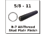 5/8" All Thread B-7 Studs Grade A193 Plain Finish