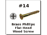 #14 Brass Flat Head Phillips Wood Screws