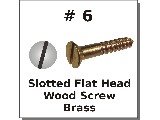 #6 Flat Slot Wood Screws Brass