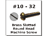 10-32 Brass Round Head Slotted Mach Screws