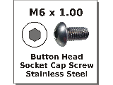 M6 x 1.00 Socket Button Head Screws Stainless