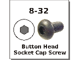 #8-32 Button Head Socket Cap Screw Alloy Steel Plain Finish