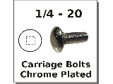 1/4-20 Carriage Bolts Chrome Plated