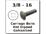 3/8-16 Carriage Bolts Hot Dip Galv