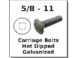 5/8-11 Carriage Bolts Hot Dip Galv