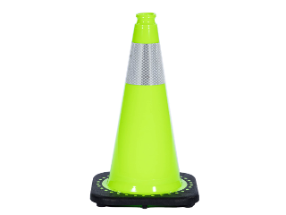 Lime Safety Cone With Reflecting Band, 28 In