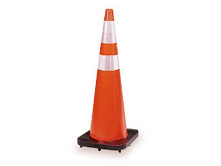 Orange Safety Cone With Reflecting Band  36 In