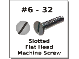 6-32 Flat Head Slotted Machine Screws