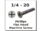 1/4-20 Flat Head Phillips Machine Screws