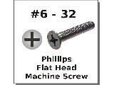 6-32 Flat Head Phillips Machine Screws